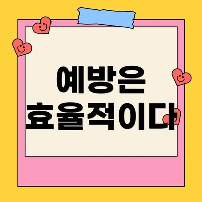 예방은 효율적이다