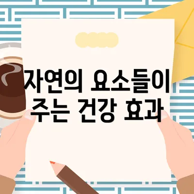 자연의 요소들이 주는 건강 효과