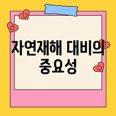 자연재해 대비의 중요성