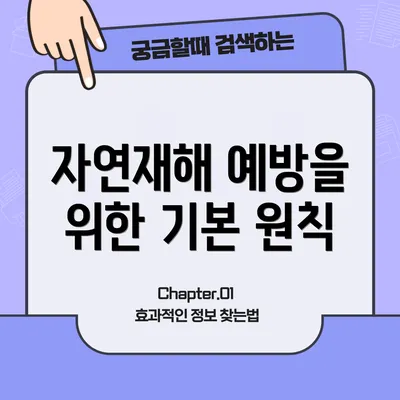 자연재해 예방을 위한 기본 원칙