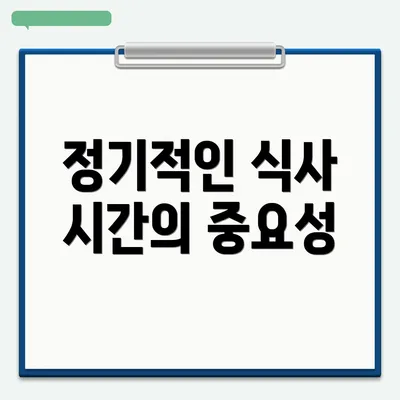 정기적인 식사 시간의 중요성