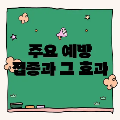 주요 예방 접종과 그 효과