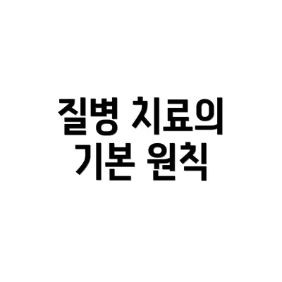 질병 치료의 기본 원칙