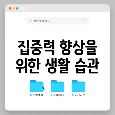 집중력 향상을 위한 생활 습관