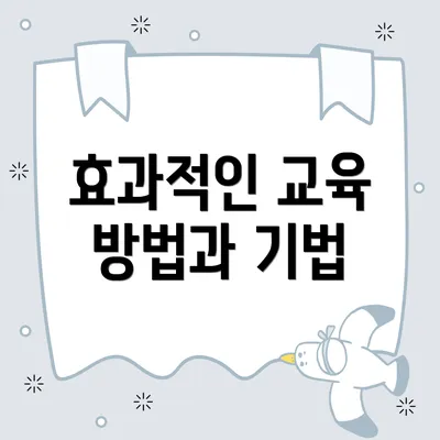 효과적인 교육 방법과 기법