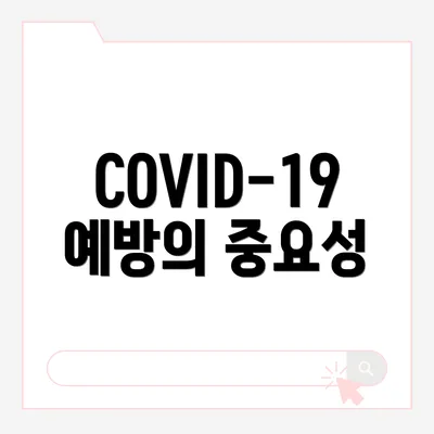 COVID-19 예방의 중요성