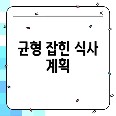 균형 잡힌 식사 계획