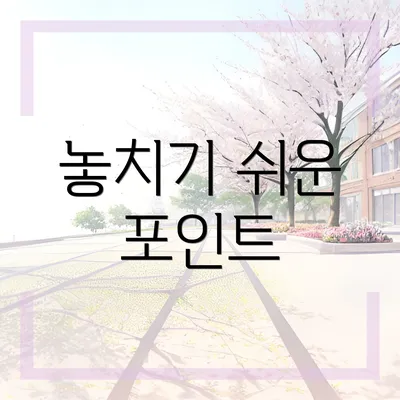 놓치기 쉬운 포인트