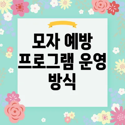 모자 예방 프로그램 운영 방식