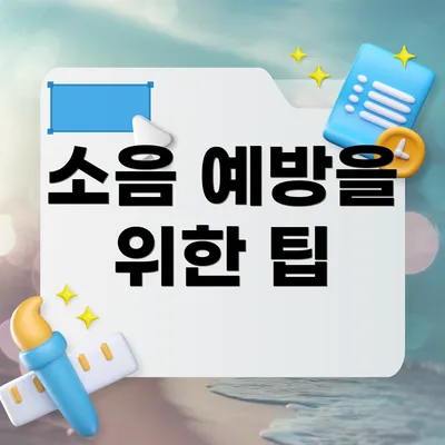 소음 예방을 위한 팁