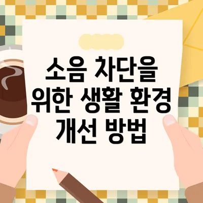 소음 차단을 위한 생활 환경 개선 방법
