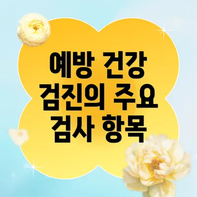 예방 건강 검진의 주요 검사 항목