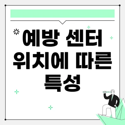 예방 센터 위치에 따른 특성