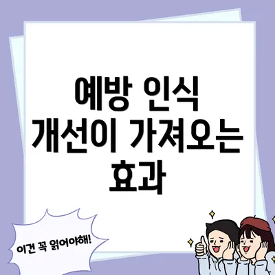 예방 인식 개선이 가져오는 효과