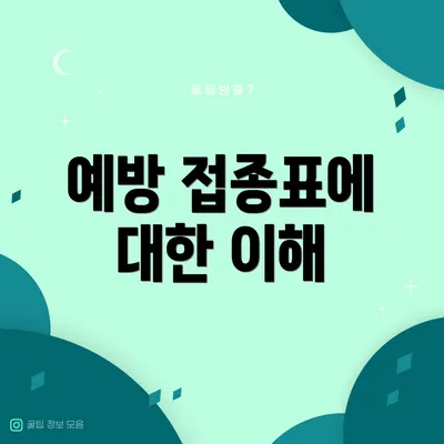 예방 접종표에 대한 이해