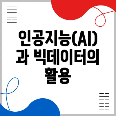 인공지능(AI)과 빅데이터의 활용