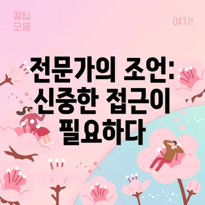 전문가의 조언: 신중한 접근이 필요하다