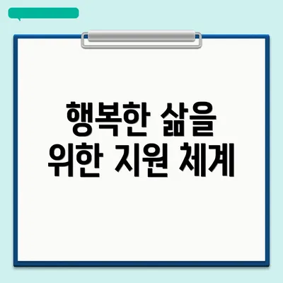 행복한 삶을 위한 지원 체계