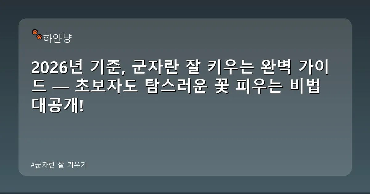 군자란 잘 키우기 - chanyangyee.kr 캐릭터